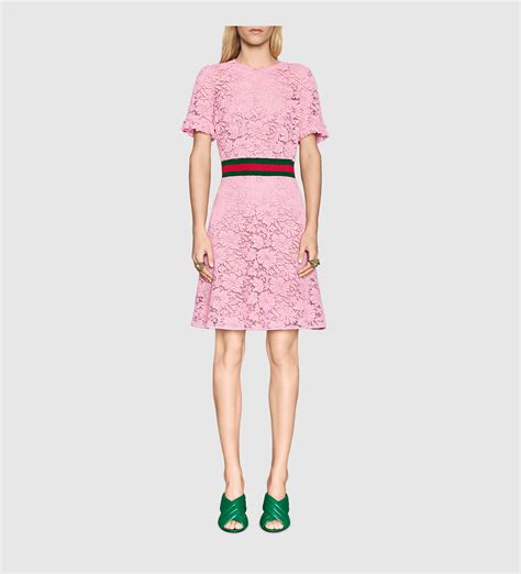 gucci pink and green dress|gucci lace dress.